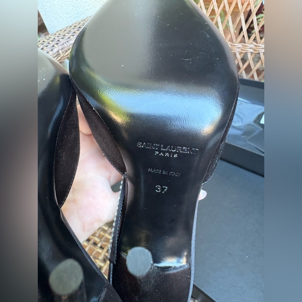 SAINT LAURENT Chacha Pump in Nero & Crystal Velvet New in Box! - Picture 10 of 16